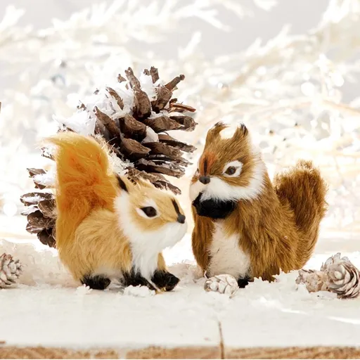 Veveriță din imitație de blană, set de 2