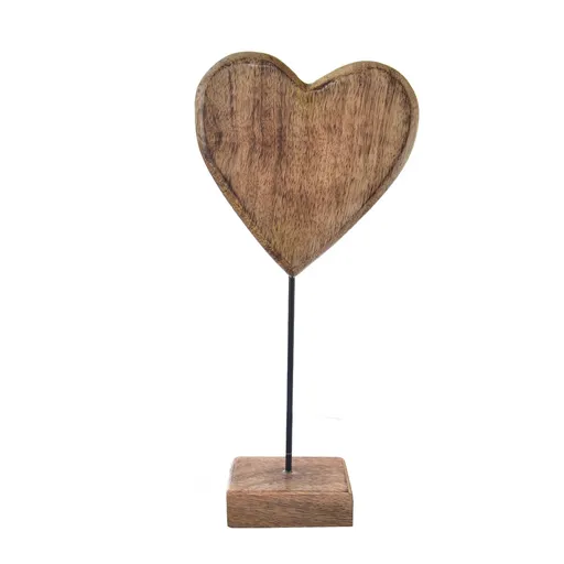 Inimă pe bază de lemn de mango InDecor , 15 x 6 x33 cm, L