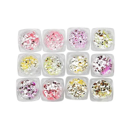 Decor Unghii, Paiete Mix, Set 12 Culori