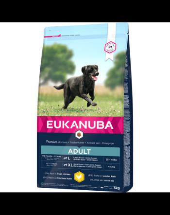 EUKANUBA Adult Large Breeds Chicken Hrana uscata pentru caini adulti de talie mare, cu pui 3 kg