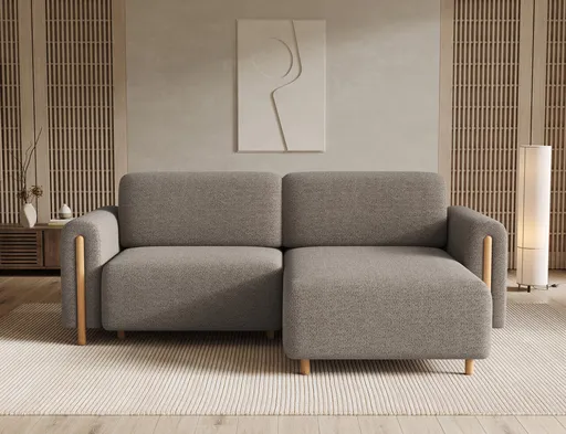 Coltar extensibil dreapta 3 locuri ELTAP, RT-O-20ROY, Acossta, 244x154x95 cm, lemn/poliester, maro/natur