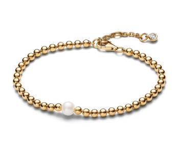 Pandora Brățară placată cu aur cu mărgele Perla Timeless Shine 563173C01 18 cm