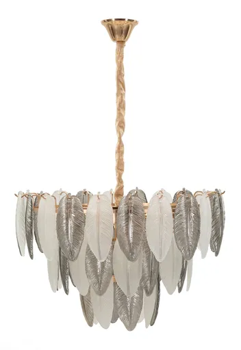 Lustra Leafy, Mauro Ferretti, 9 x E14, 20W, 60x40 cm, sticla/fier, multicolor