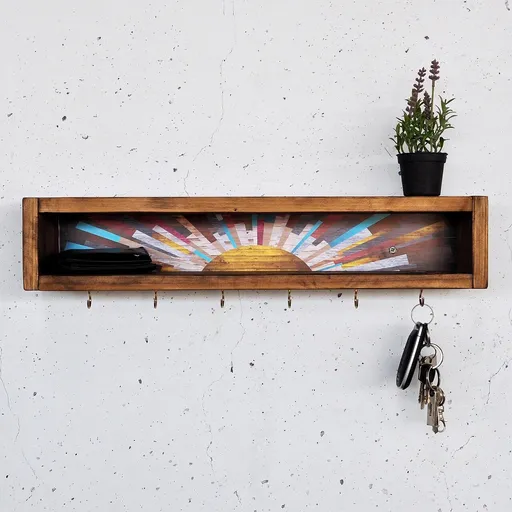 Raft de perete, Hanah Home, Raf293, 40x10x10 cm, Lemn