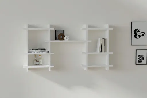 Raft de perete, Hanah Home, Tefo, 116.4x60x19.5 cm, Alb