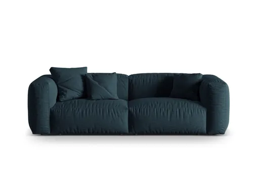 Canapea modulara 3 locuri, Martina-169, Micadoni Home, 240x106x75 cm, tesatura structurata catifelata, albastru jeans