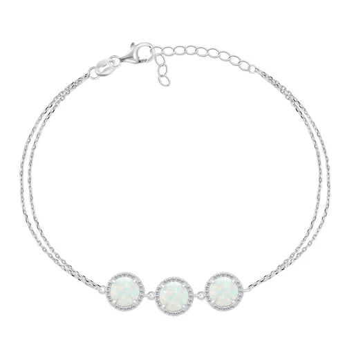 Brilio Silver Brățară fermecătoare din argint cu opale sintetice BRC71W