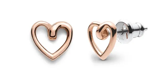 Fossil Cercei fini în formă de inimă placați cu aur Sawyer JOF00609791