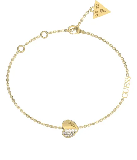 Guess Brățară fermecătoare placată cu aur Lovely Guess JUBB03036JWYG S: 14,5 - 18,5 cm