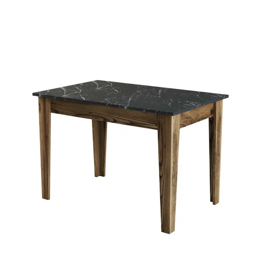 Masă de sufragerie Kiev Black and Walnut, negru