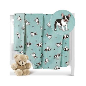 Bellatex Pătură pentru copii Ella Bulldog albastru, 100 x 150 cm