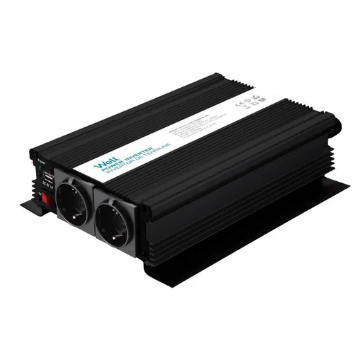 Invertor de tensiune 12V - 230V, USB, 1000W, Well