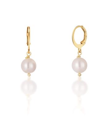 JwL Luxury Pearls Cercei frumoși placați cu aur cu perle albe adevarate JL0678