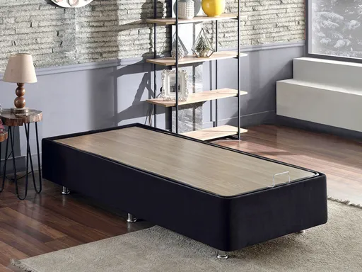 Baza de pat de o persoană, Hanah Home, Ela Single, 120x38x200 cm, Negru