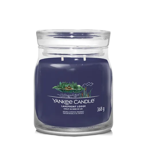Yankee Candle Lumânare aromatică Signature sticlă medie Lakefront Lodge 368 g