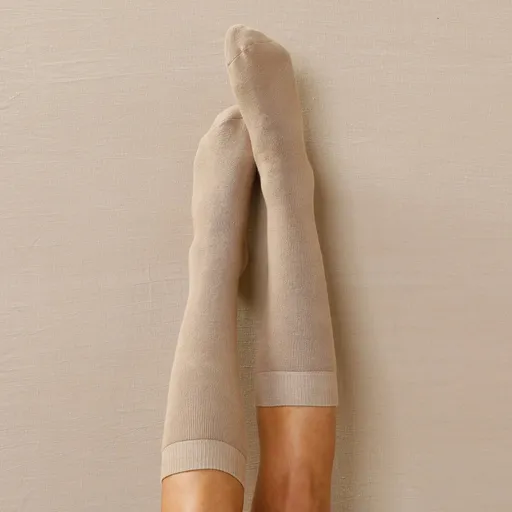 Set de 2 perechi de șosete înalte cu blană artificială