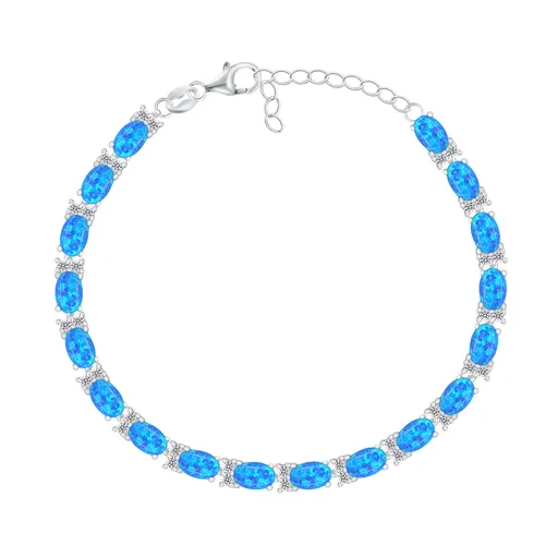 Brilio Silver Brățară strălucitoare din argint cu opal sintetic BRC140WB