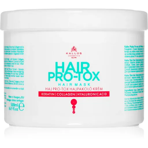 Kallos Hair Pro-Tox Masca pentru par deteriorat cu ulei de cocos, acid hialuronic si colagen 500 ml