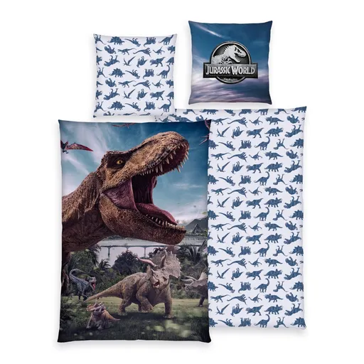 Lenjerie de pat din bumbac Herding Jurassic World, 135 x 200 cm, 80 x 80 cm