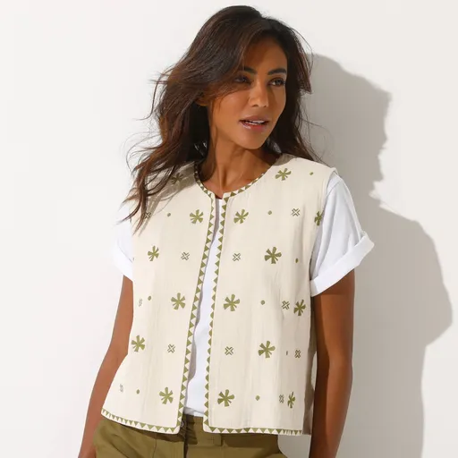 Vesta de muselina cu broderie