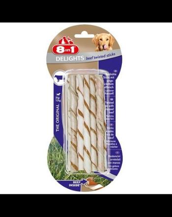 8IN1 Recompensă Delights Beef Twisted Sticks 10 buc.