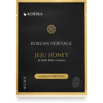 KORIKA Korean Heritage Jeju Honey & AHA-BHA Complex Cleansing Sheet Mask mască cu efect de curățare 25 g