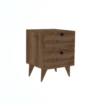 Măsuță de noptieră Kada Walnut 2, maro închis