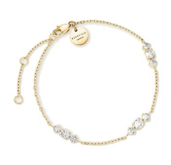 Rosefield Brățară placată cu aur cu cristale transparente Triple JBTCG-J1020