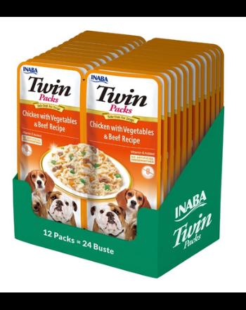 INABA Dog Twin gustare caini 24x40 g pui, legume si vita in supa