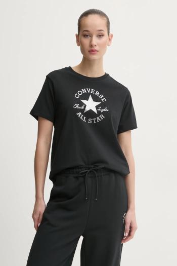 Converse pamut póló női, fekete, 10027077-A02
