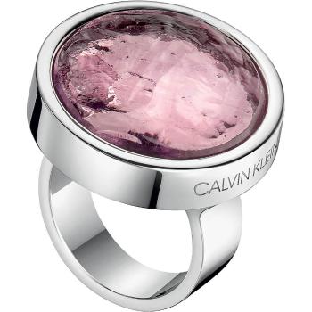 Calvin Klein Inel din alamă cu sticlă violetă șlefuită Charisma KJANVR02010 57 mm