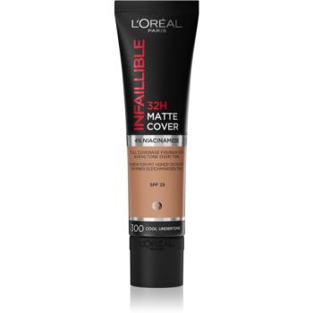 L’Oréal Paris Infallible 32H Matte Cover machiaj matifiant de lungă durată SPF 25 culoare 300 (Cool Undertone) 30 ml