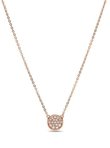 Fossil Colier pentru femei placat cu aur cu zircon cubic JOF00329791