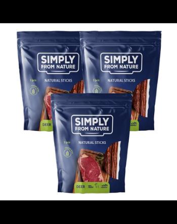 SIMPLY FROM NATURE Nature Sticks pentru caini, cu carne de caprioara 3 x 3 buc.