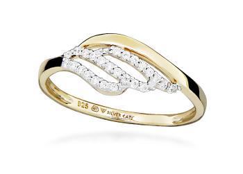 Silver Cat Inel fermecător placat cu aur cu zircon cubic SC567 58 mm