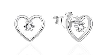 Agato Cercei inimioare de argint cu zircon AGT-E100PW