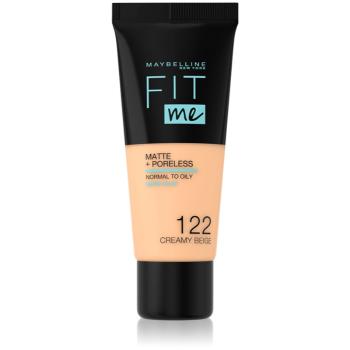 Maybelline Fit Me! Matte+Poreless machiaj mat pentru piele normală și grasă culoare 122 Creamy Beige 30 ml