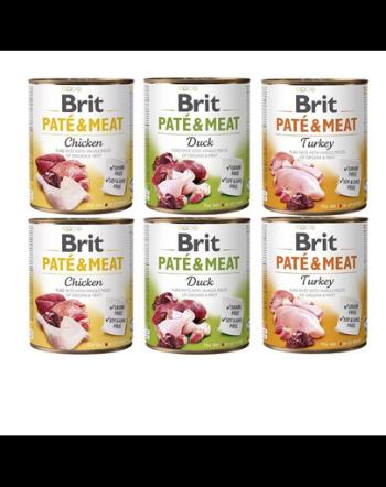 BRIT Pate&amp;Meat Mix arome de pasare 6x800 g pate caini