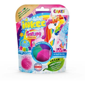 Craze INKEE Unicorn bombă de baie pentru copii 4x50 g