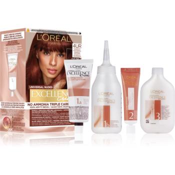 L’Oréal Paris Excellence Universal Nudes Culoare permanenta pentru par culoare 4UR Universal Dark Red 1 buc