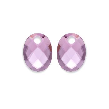 Sparkling Jewels Pandantive ovale pentru cercei din cuarț roz violet EAGEM59-MO