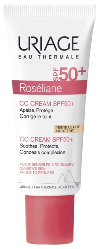 Uriage CC cremă pentru piele sensibilă predispusă la înroșire SPF 50+ Roséliane (CC Cream) 40 ml