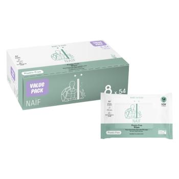 Naif Baby & Kids Plastic Free Wipes Șervețele umede pentru nou-nascuti si copii 8x54 buc