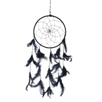 InDecor Captator de vise din bumbac cu pene negru, 30 x 30 x 90 cm, negru, L