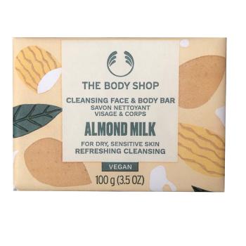 The Body Shop Săpun de curățare pentru față și corp pentru piele uscată și sensibilă Almond Milk (Cleansing Face & Body Bar) 100 g