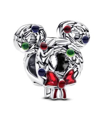 Pandora Mărgea din argint Coroană de Crăciun Mickey Mouse Disney 793531C01