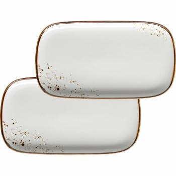 Mäser Set tavă din 2 piese Pintar Puncte maro alb25 x 14 x 2 cm, maro, S