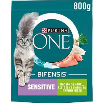 Purina ONE Bifensis Sensitive s morčacím a ryžou 800 g (8445290248015) + ZDARMA Maškrty pre mačky Dentalife