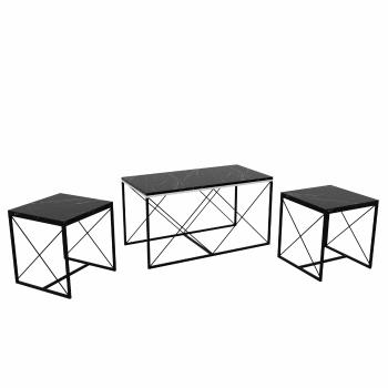 Masă de cafea Defne Black Marble, negru