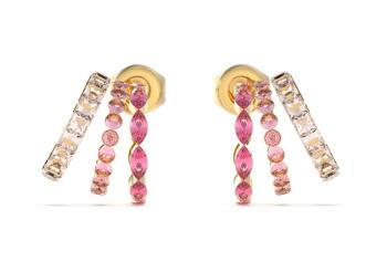 Guess Cercei pentru femei placați cu aur Crazy Earrings JUBE03307JWYGPKT/U